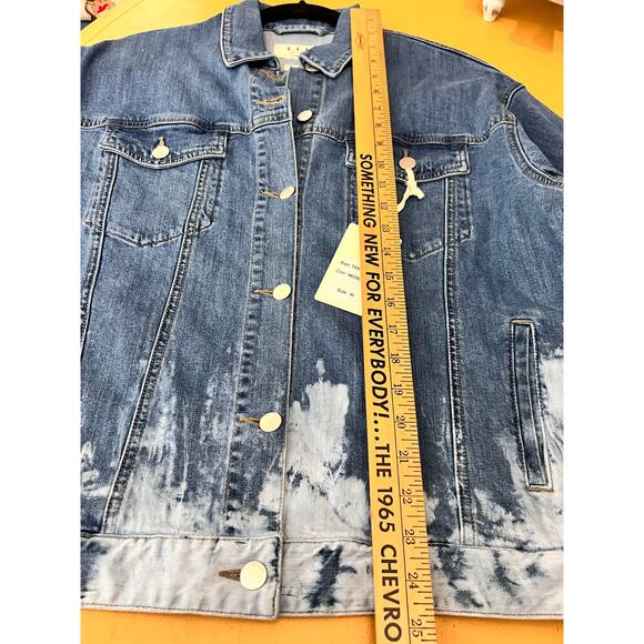 L.T.J Letter to Juliet Ombre Dip Tie Dye Denim Jean Jacket Blue Women's M NWT - Picture 8 of 10